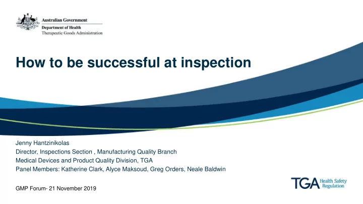 how to be successful at inspection