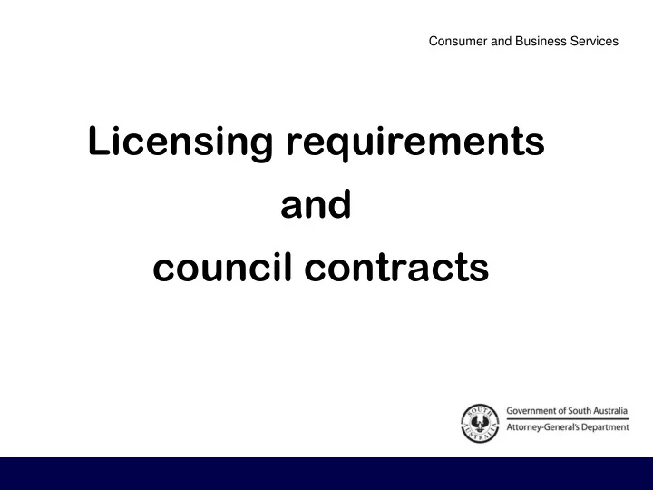 licensing requirements
