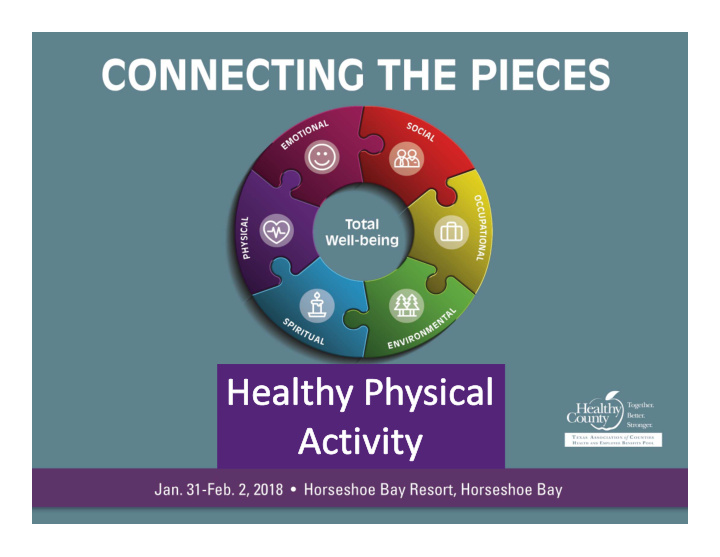objectives 1 what is the importance of physical activity
