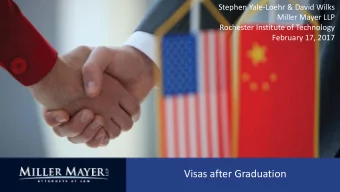 Visas after Graduation  Miller Mayer LLP  Ithaca | Shanghai 12 Immigration Attorneys  Decades of