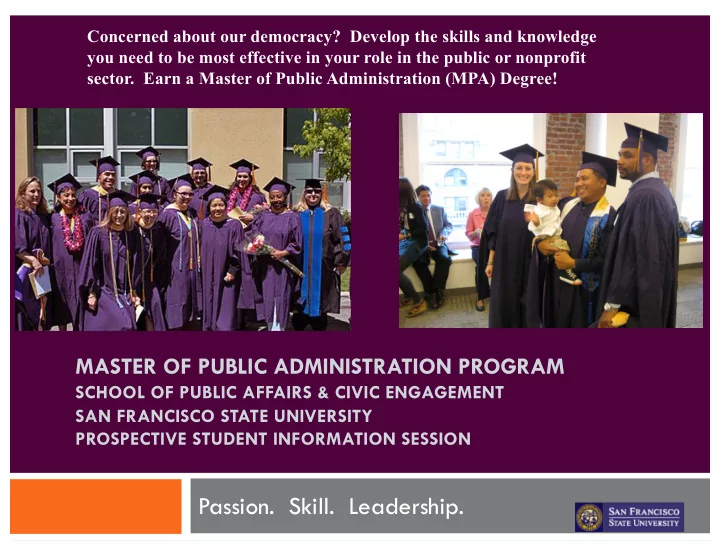passion skill leadership session overview