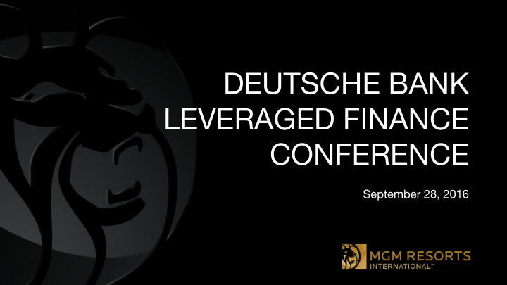 deutsche bank leveraged finance conference