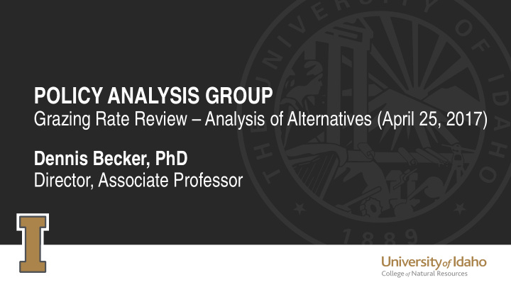 policy analysis group