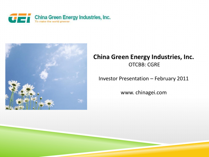 china green energy industries inc