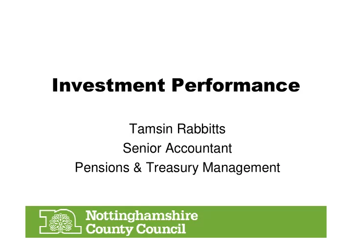 investment performance