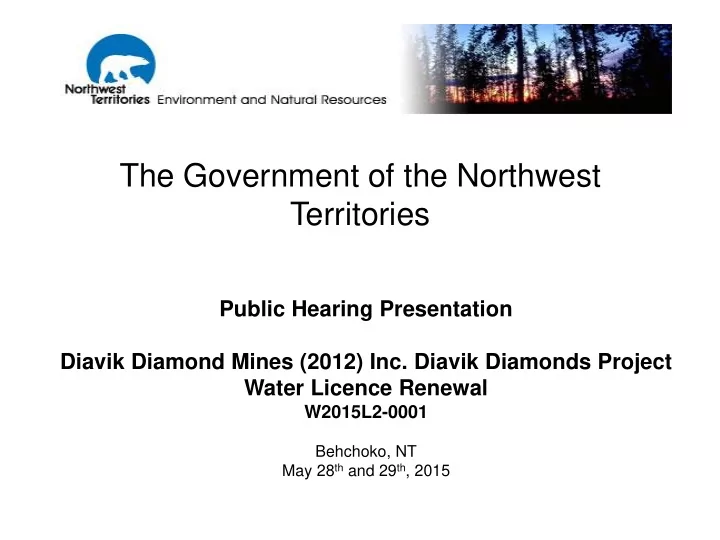 the government of the northwest territories