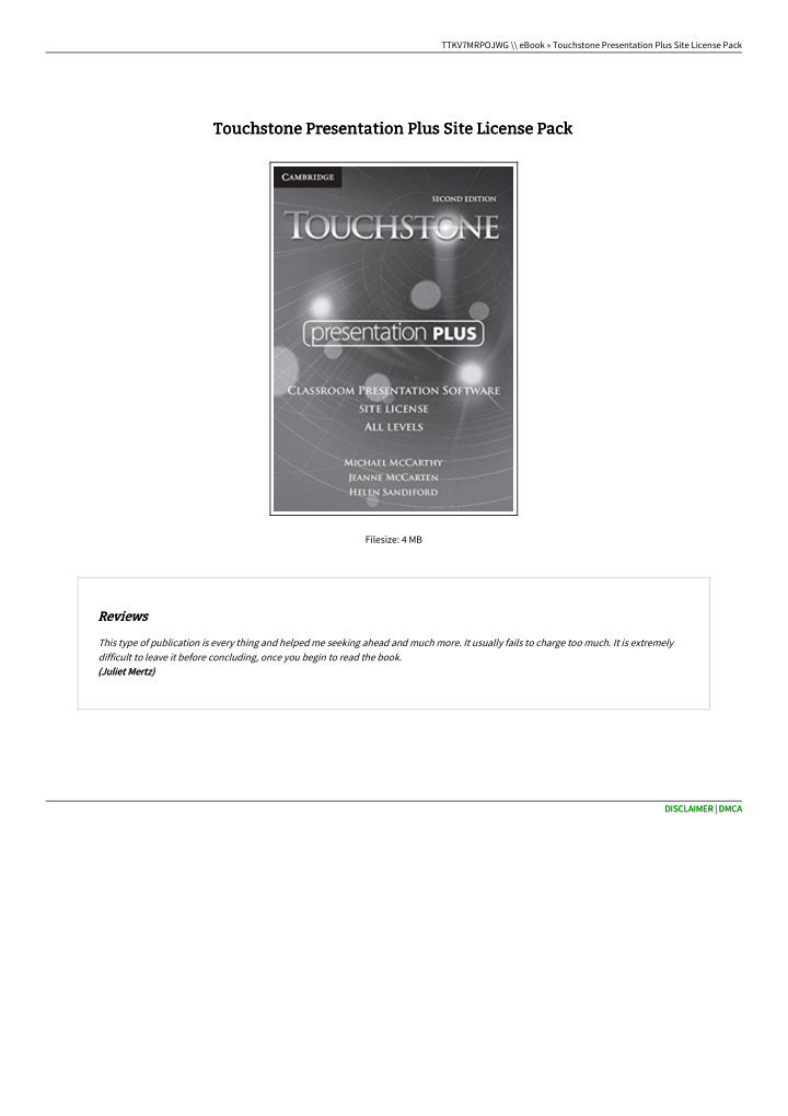 touchstone presentation plus site license pack touchstone