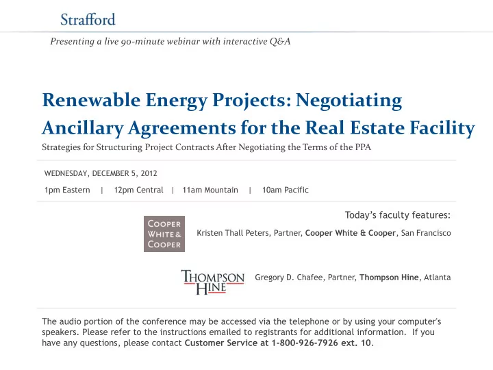 renewable energy projects negotiating ancillary