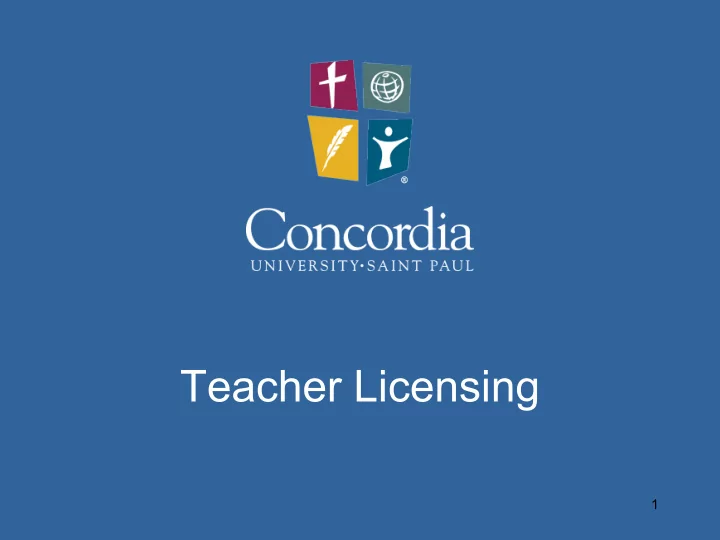 teacher licensing