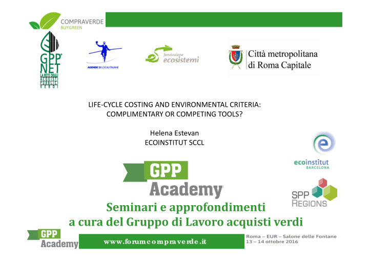 seminari e approfondimenti a cura del gruppo di lavoro