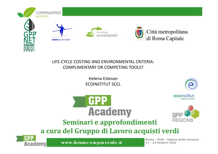 seminari e approfondimenti a cura del gruppo di lavoro
