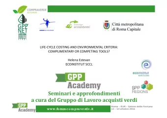Seminari e approfondimenti a cura del Gruppo di Lavoro acquisti verdi d l G di L i ti  di  www.for