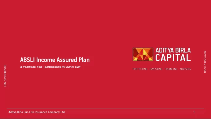 absli sli in inco come me assured ured pl plan