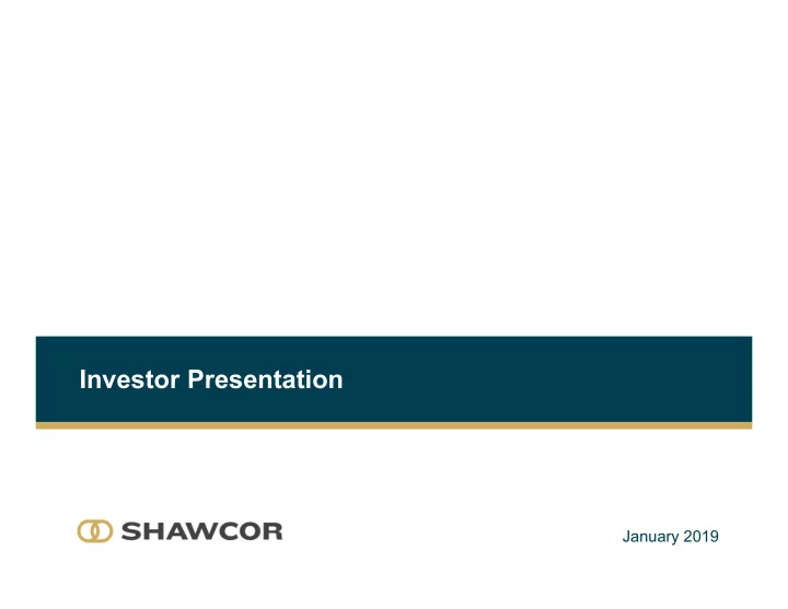 investor presentation
