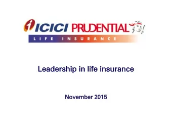 Leadership  adership in life  fe insurance  rance  Nov  ovember  ember 2015  015  Agend  enda