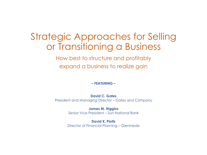 strategic approaches for selling