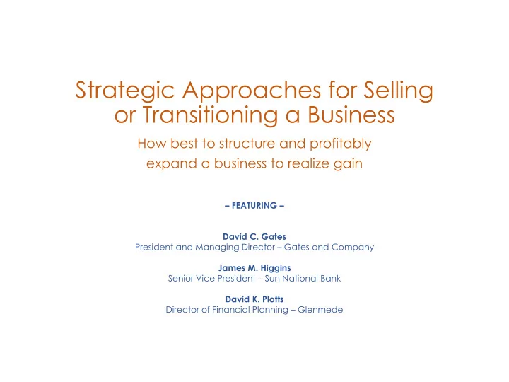 strategic approaches for selling