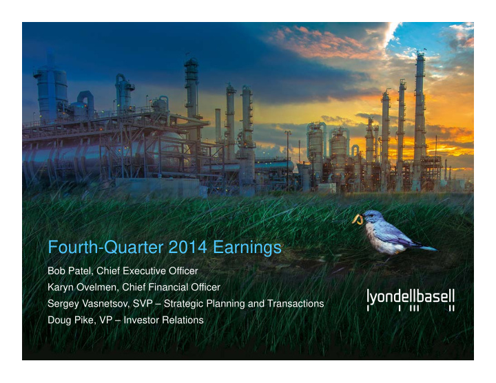 fourth quarter 2014 earnings