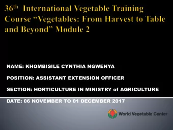 POSITION: ASSISTANT EXTENSION OFFICER  SECTION: HORTICULTURE IN MINISTRY of AGRICULTURE  DATE: 06