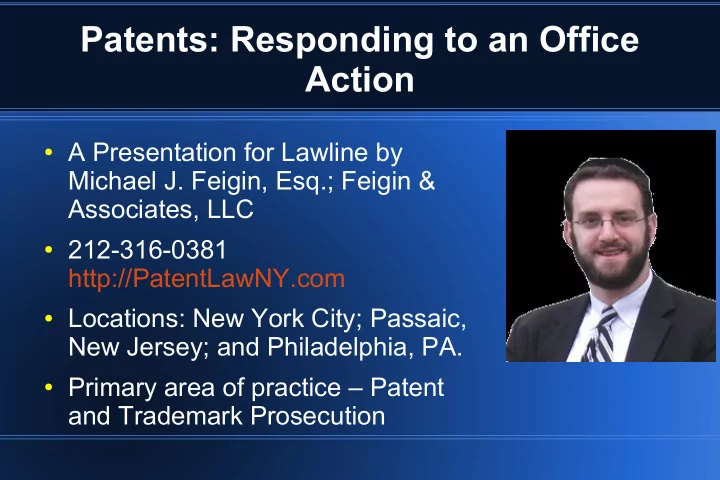 patents responding to an office action