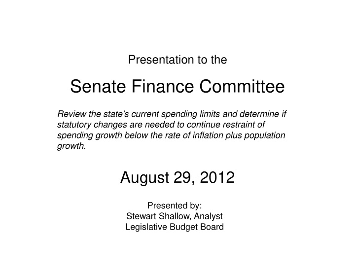 senate finance committee