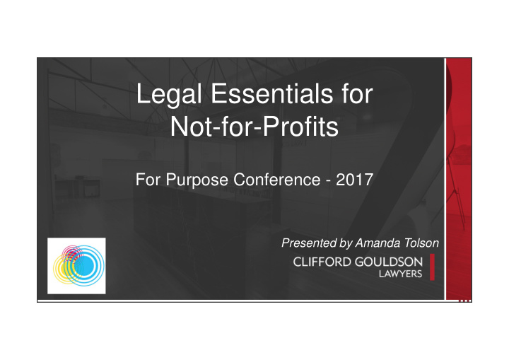 legal essentials for not for profits