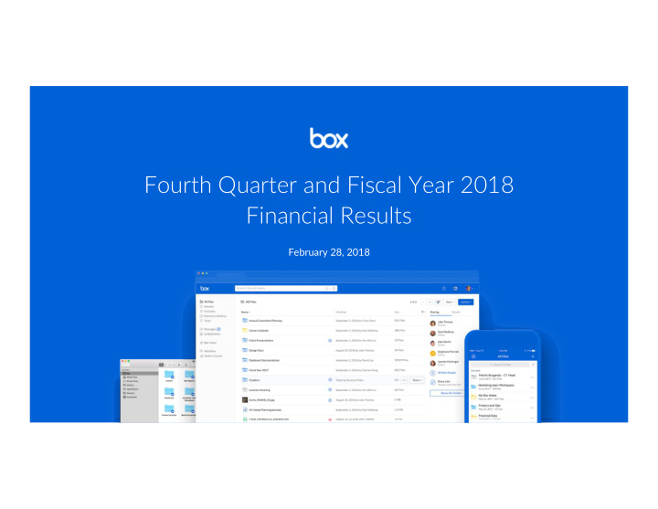 fourth quarter and fiscal year 2018 financial results