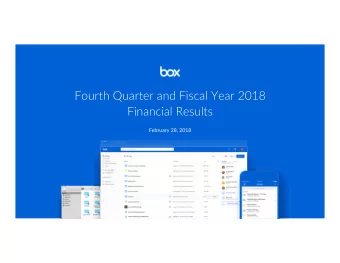 Fourth Quarter and Fiscal Year 2018  Financial Results  February 28, 2018  Forward-Looking
