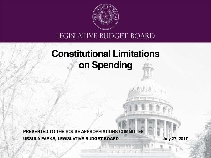 constitutional limitations on spending