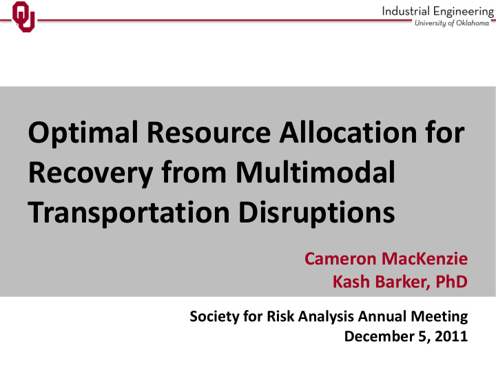 recovery from multimodal