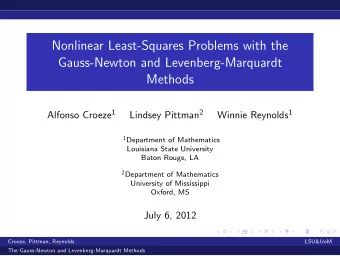 Nonlinear Least-Squares Problems with the  Gauss-Newton and Levenberg-Marquardt  Methods Alfonso