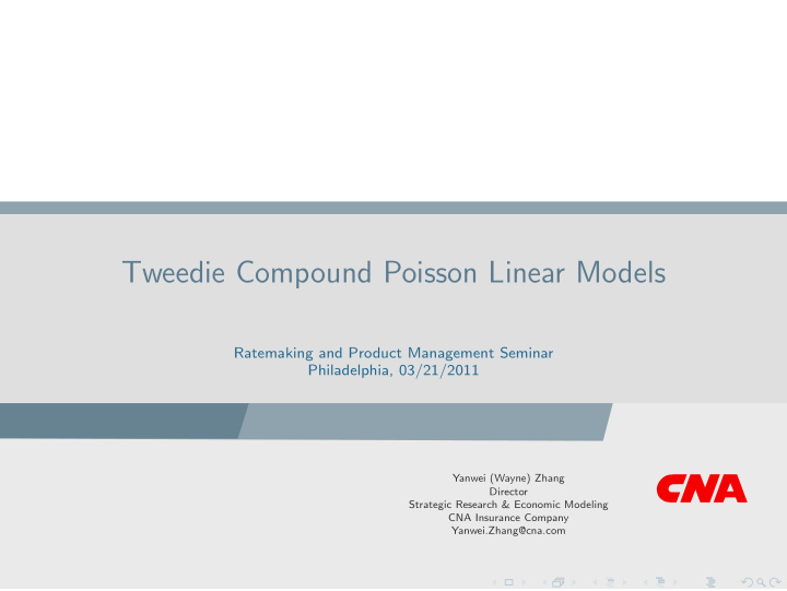 tweedie compound poisson linear models