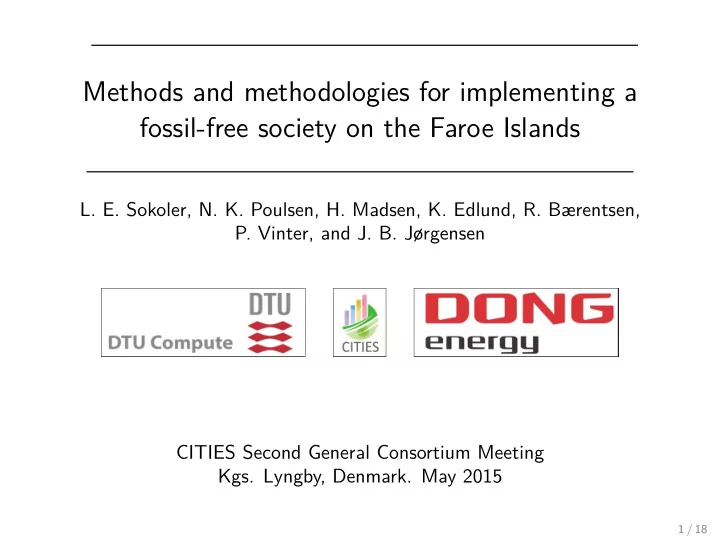 methods and methodologies for implementing a fossil free