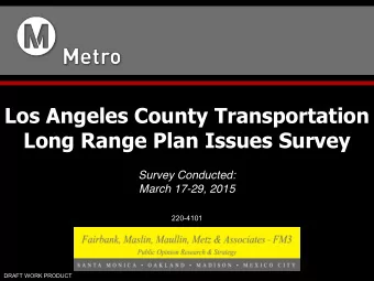 Long Range Plan Issues Survey  Survey Conducted:  March 17-29, 2015  220-4101  DRAFT WORK PRODUCT