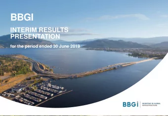 BBGI  INTERIM RESULTS  PRESENTATION  for the period ended 30 June 2019  Important information  NOT