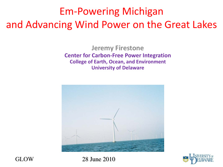 em powering michigan and advancing wind power on the