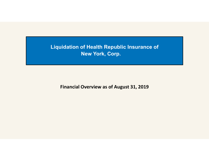 liquidation of health republic insurance of new york corp