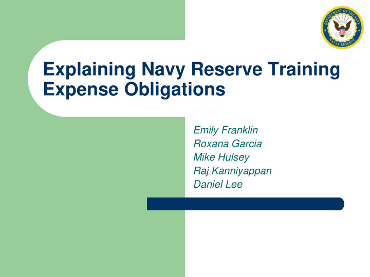 explaining navy reserve training expense obligations