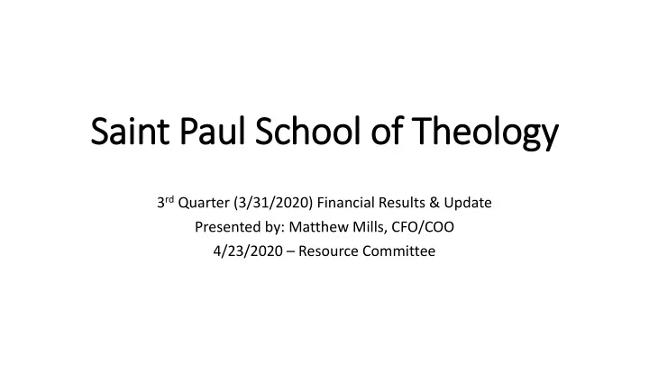 saint paul school of theology