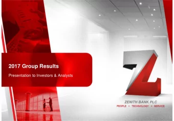 2017 Group Results  Presentation to Investors &amp; Analysts  Disclaimer  This presentation is