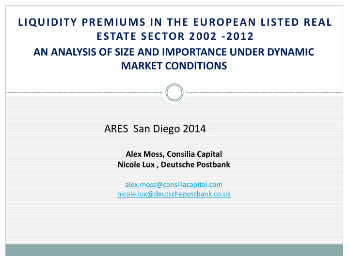 market conditions ares san diego 2014 alex moss consilia