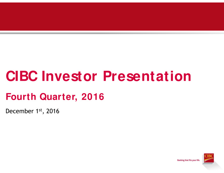 cibc investor presentation