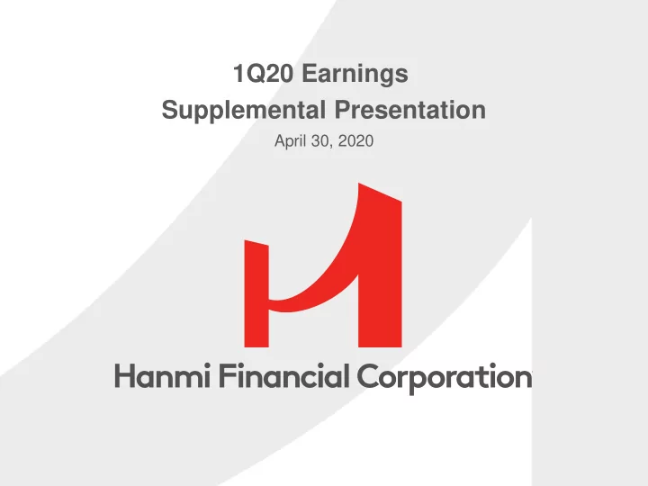 1q20 earnings