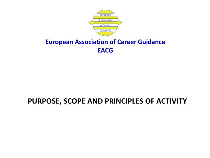 purpose scope and principles of activity the purposes of