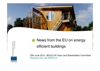 Overview   EPBD recast (2010/31/EU) published in OJ   New Europe 2020 Strategy includes 20%