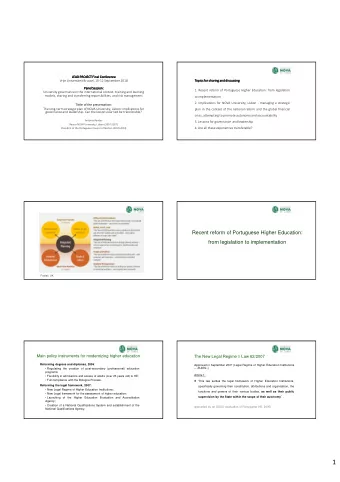 1  Governing bodies  Main changes    General Council  - Integrated by 15 to 35 members,