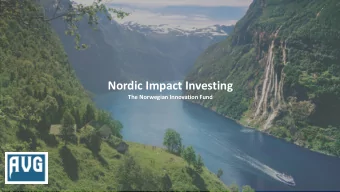 X  Nordic Impact Investing  The Norwegian Innovation Fund  STARTUP  Powerpoint Presentation for