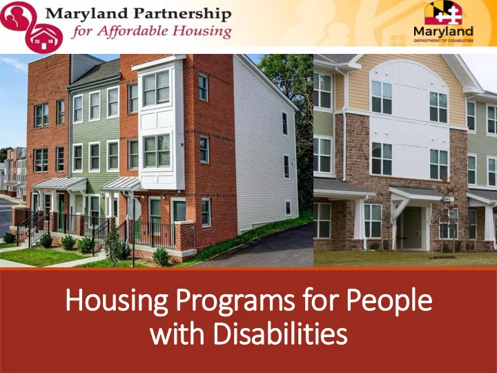 housing programs for people