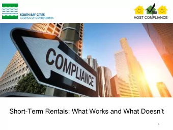Short- Term Rentals: What Works and What Doesnt  1  Ag  Agenda  National and L.A. County STR
