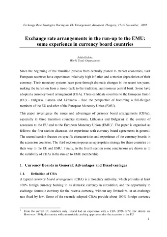 Exchange Rate Strategies During the EU Enlargement, Budapest, Hungary, 27-30 November,  2002